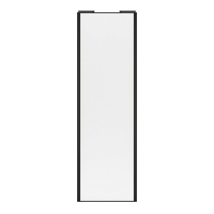 Porte de placard coulissante blanc profil noir GoodHome Arius H. 248,5 x L. 77.2 cm + amortisseurs