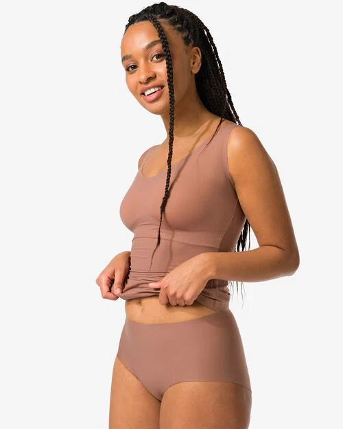 slip taille haute correction medium marron moyen