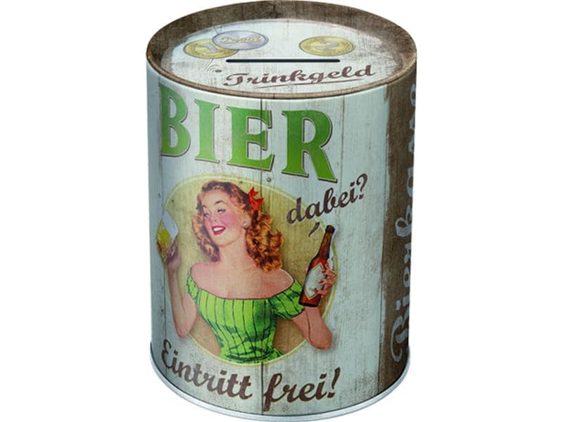 Nostalgic Art Spardose Bierkasse Person Sparkasse in Ölfass-Form