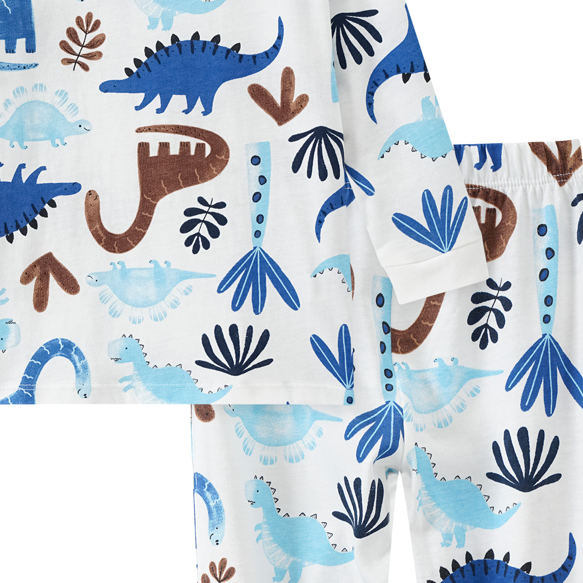 Topomini Baby Schlafanzug mit mit Dino-Allover weiss