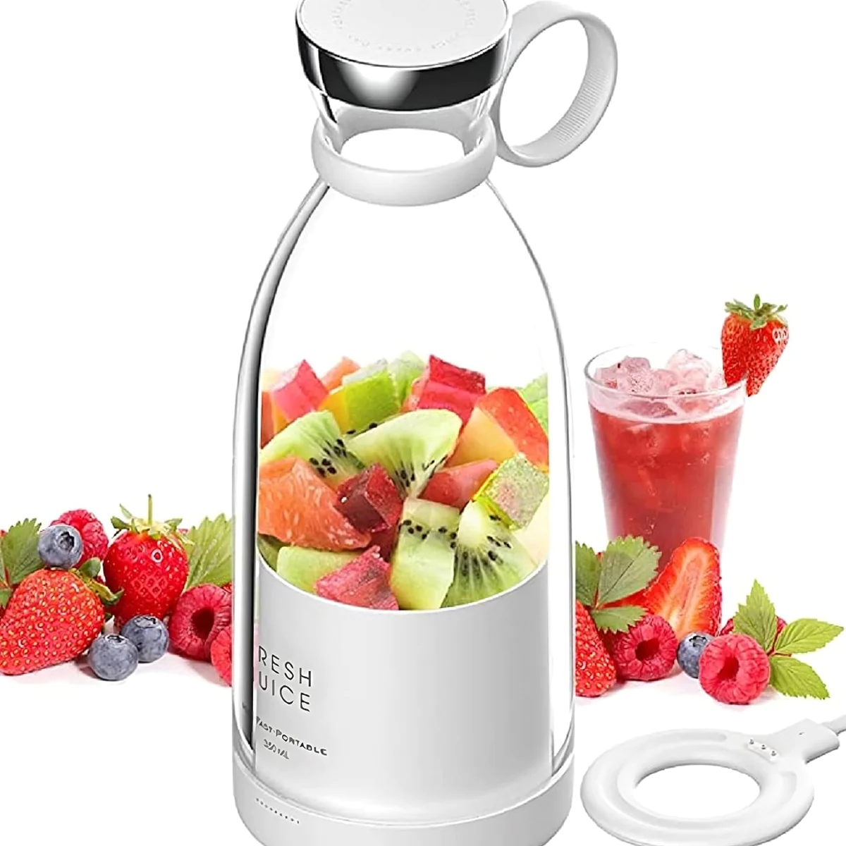 Blender Portable électrique Smoothie de 0,35L Rechargeable USB blanc V
