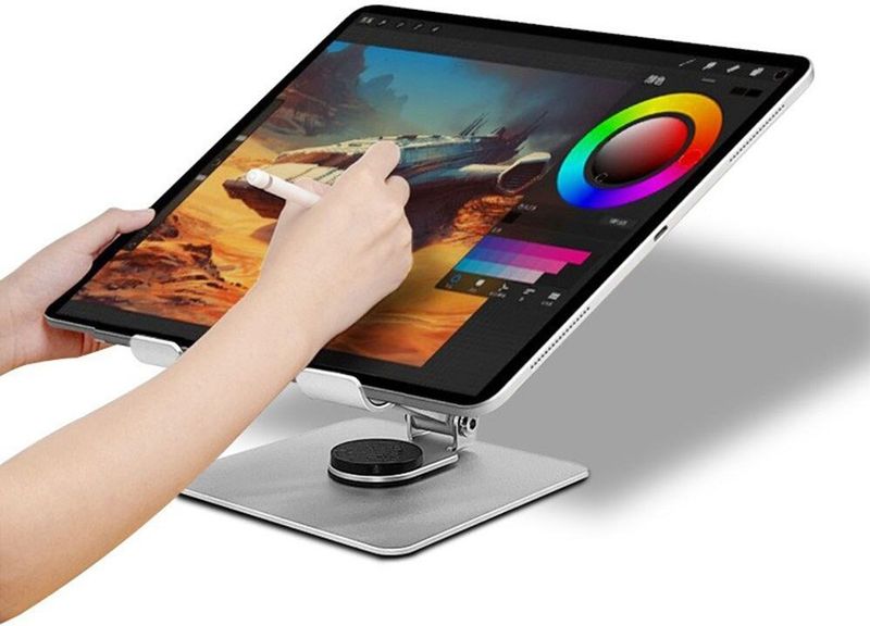 Universele Verstelbare Bureau Houder - Zilver - Smartphone/Tablet/Laptop