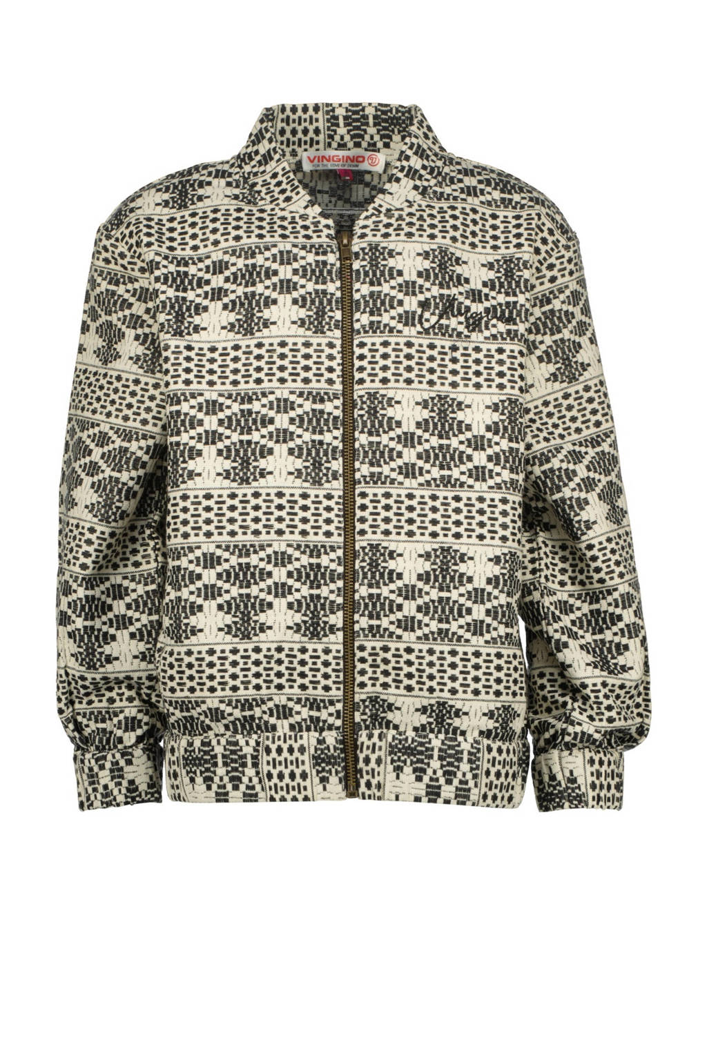 Vingino jasje Tayla met all over print zwart/beige