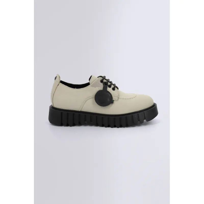KICK FAMOUS BEIGE TAUPE DERBIES Cuir Femme