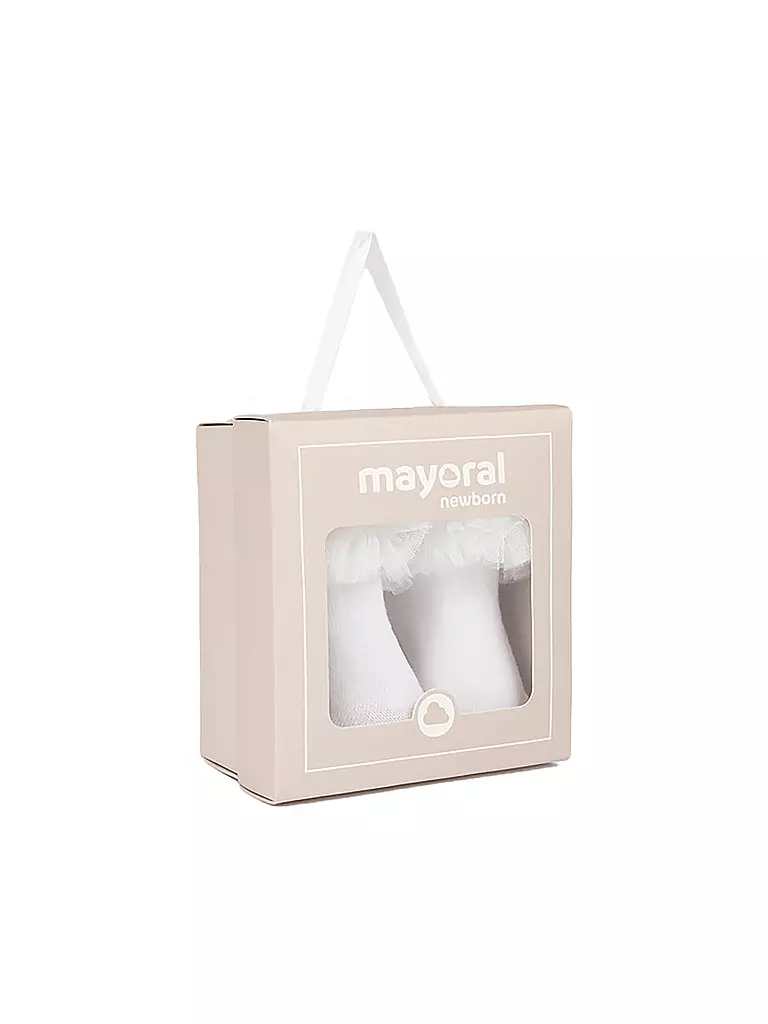 MAYORAL Baby Socken mit Haarreif weiss weiss