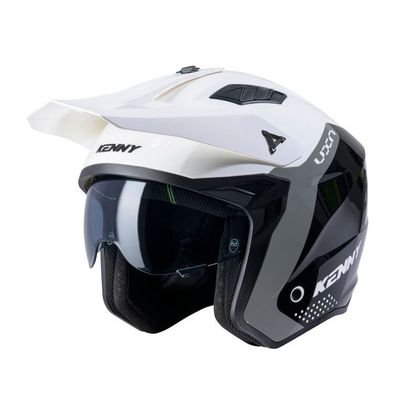 Casque trial Kenny MILES - GRAPHIC 2025 - Blanc / Gris