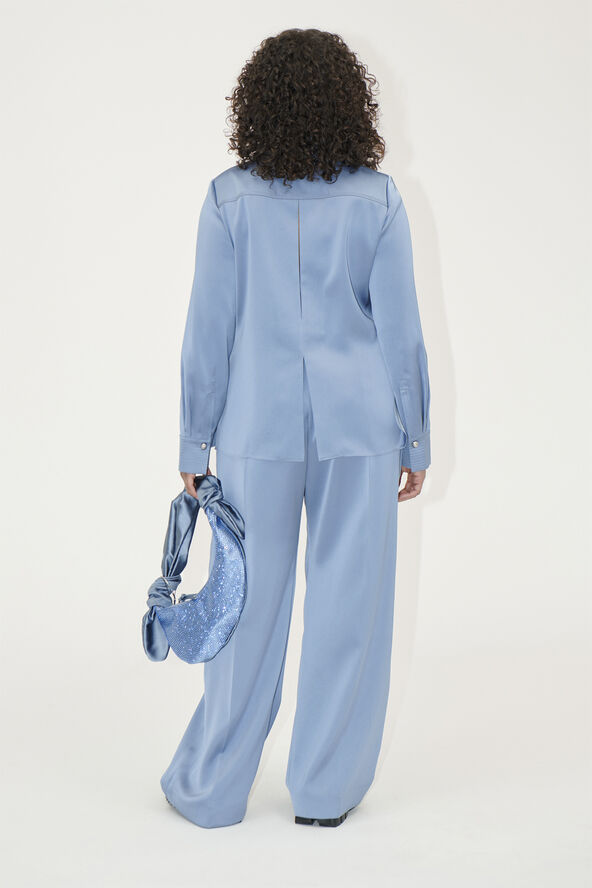 Stine Goya Wide Leg Long Pants, 2261 Satin Infinity blue