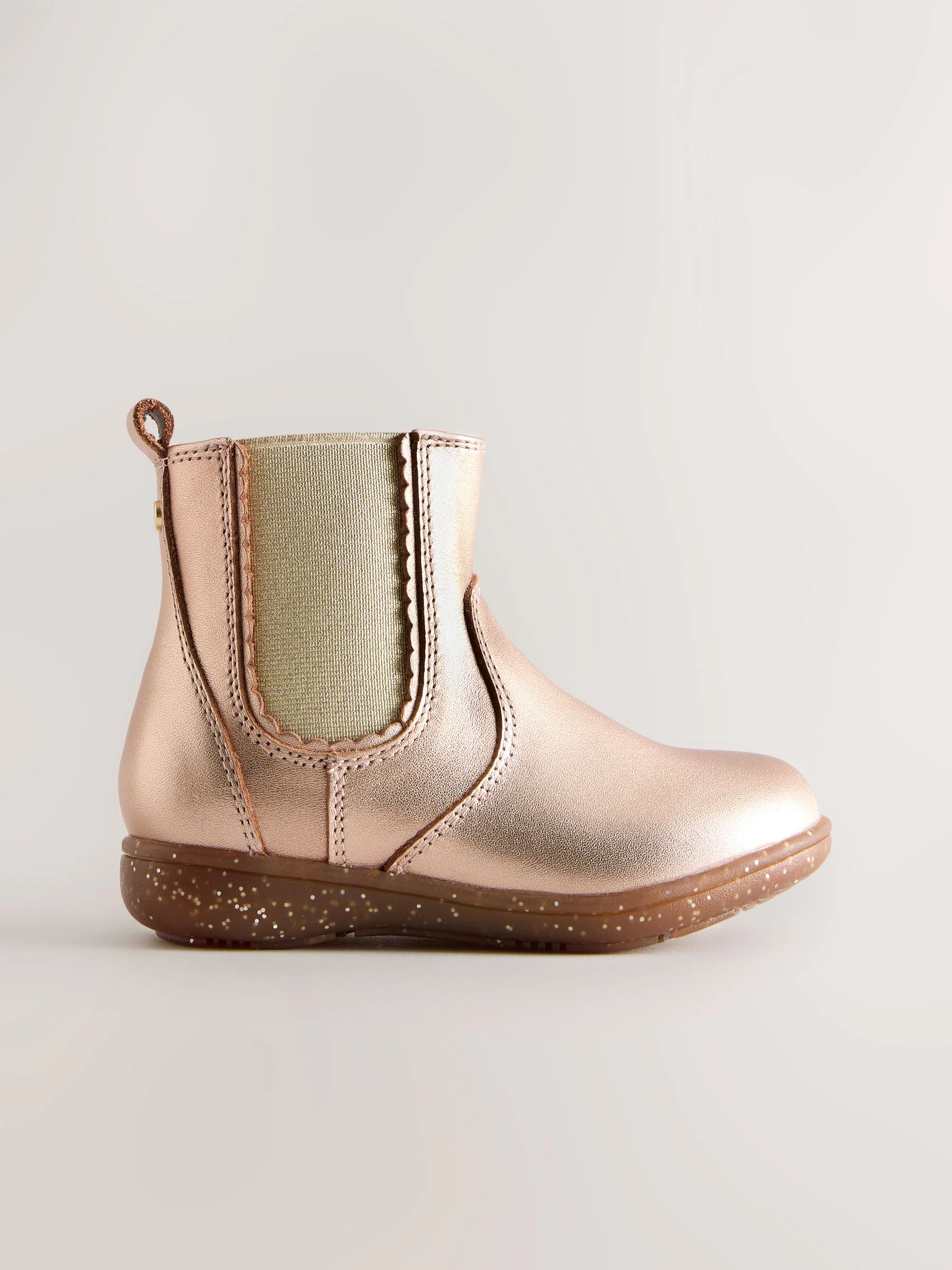 Roségoudkleurig - Leren Chelsea enkellaars