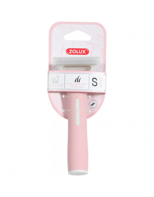Zolux Anah Cat Super Borstel Medium - Kattenvachtborstel - 6.8x6.8x14 cm Pink Wit For Cat. All Coat Types M