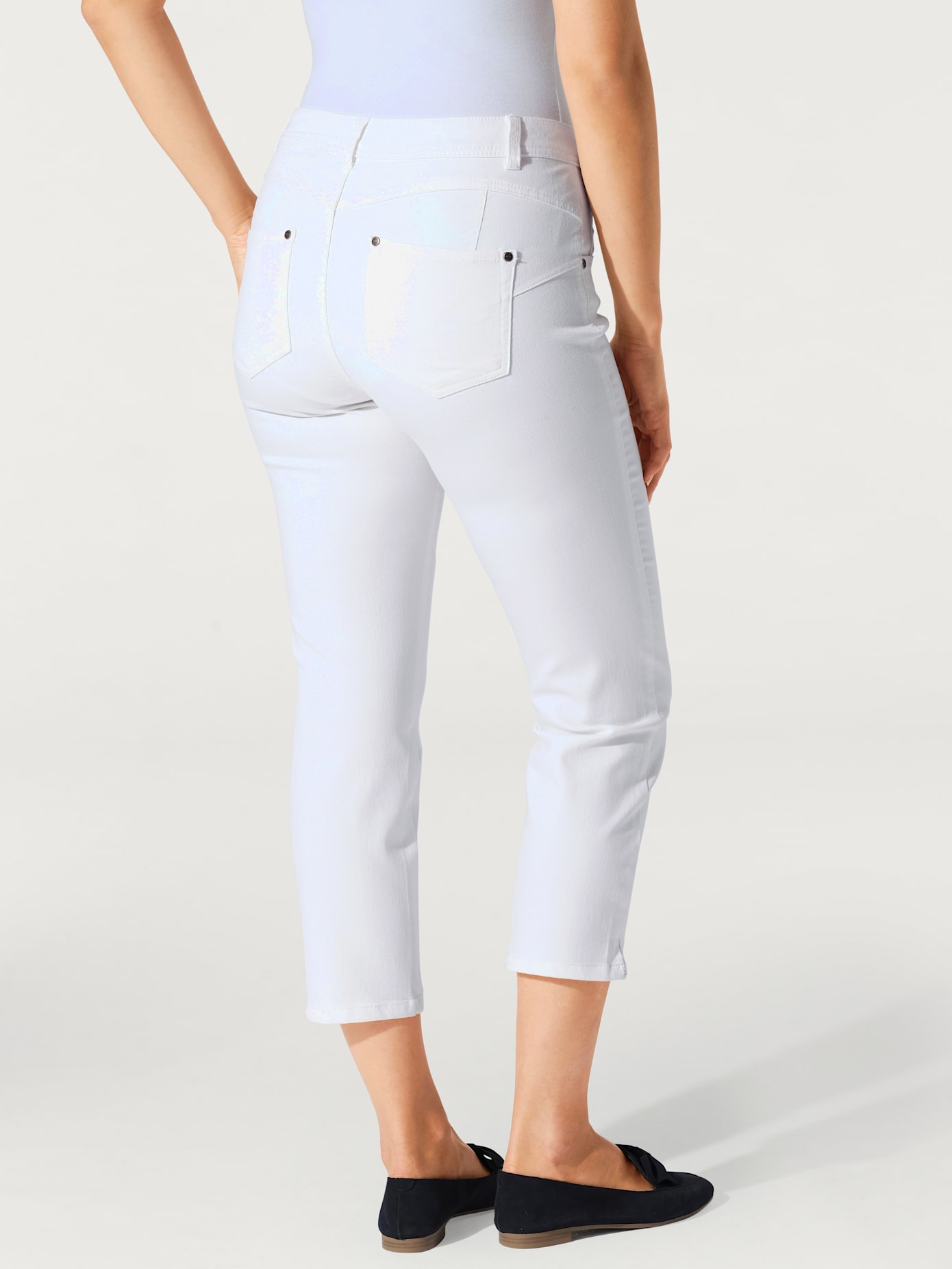 Jeans effet ventre plat longueur 7/8