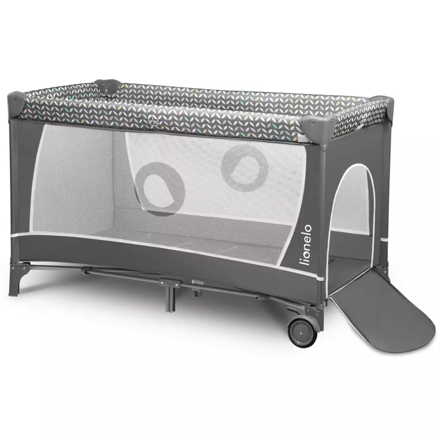 lionelo Reisebett Flower Grey Scandi