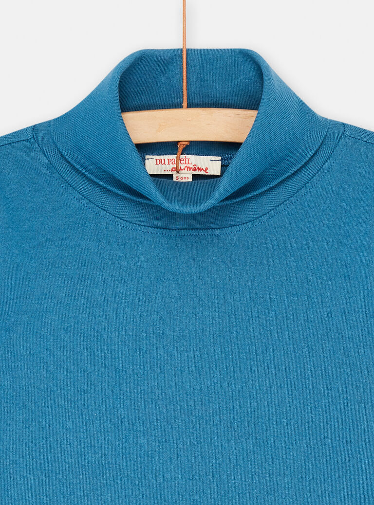 Sous-pull bleu de France uni pour garçon