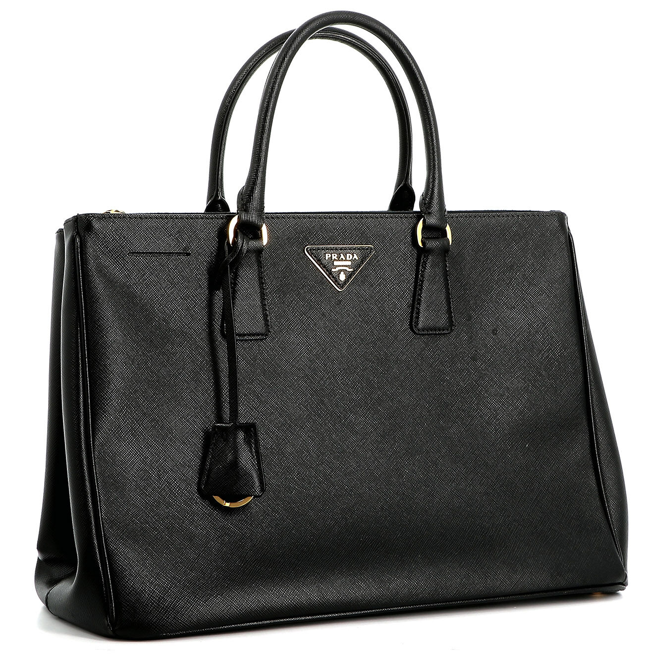 Prada Sac bandoulière Saffiano en Cuir noir Etat: Très bon état - Longueur 36 cm