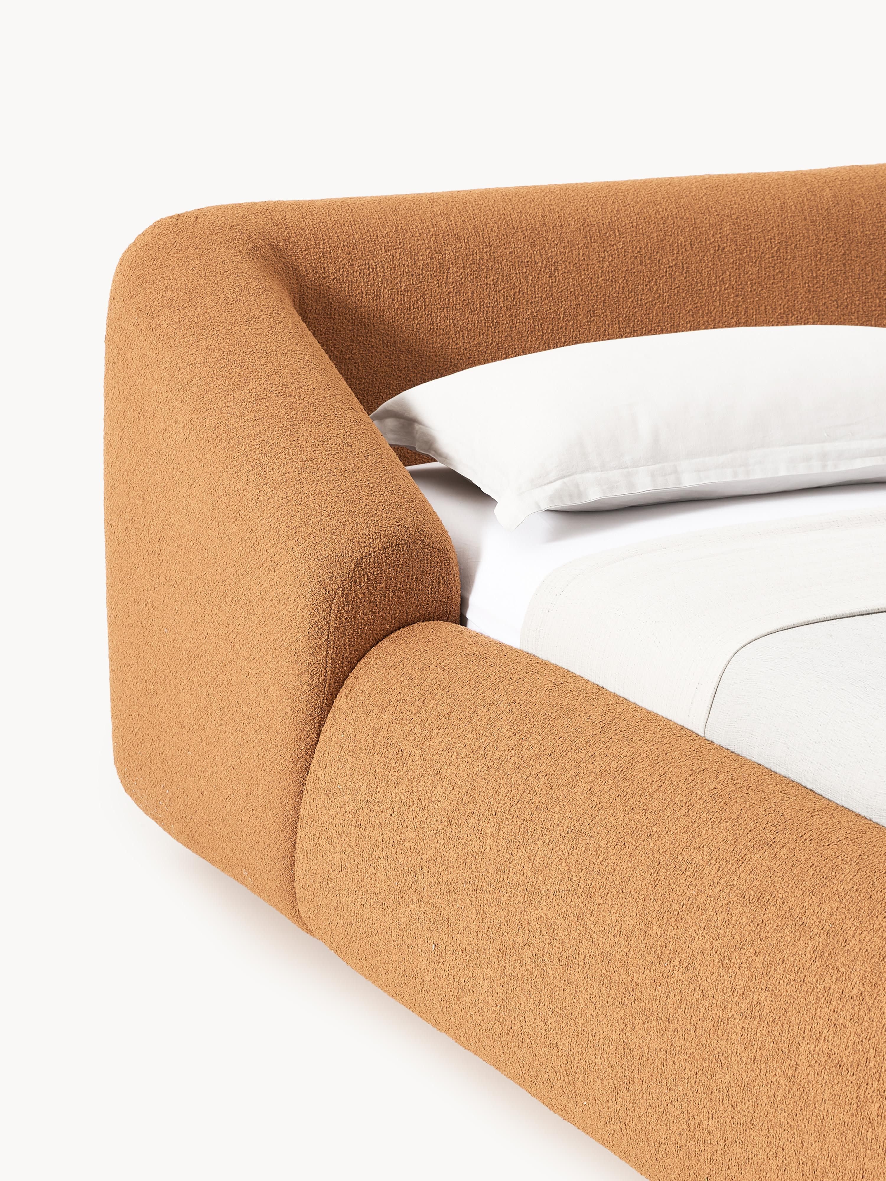 Gestoffeerd bouclé bed Sofia