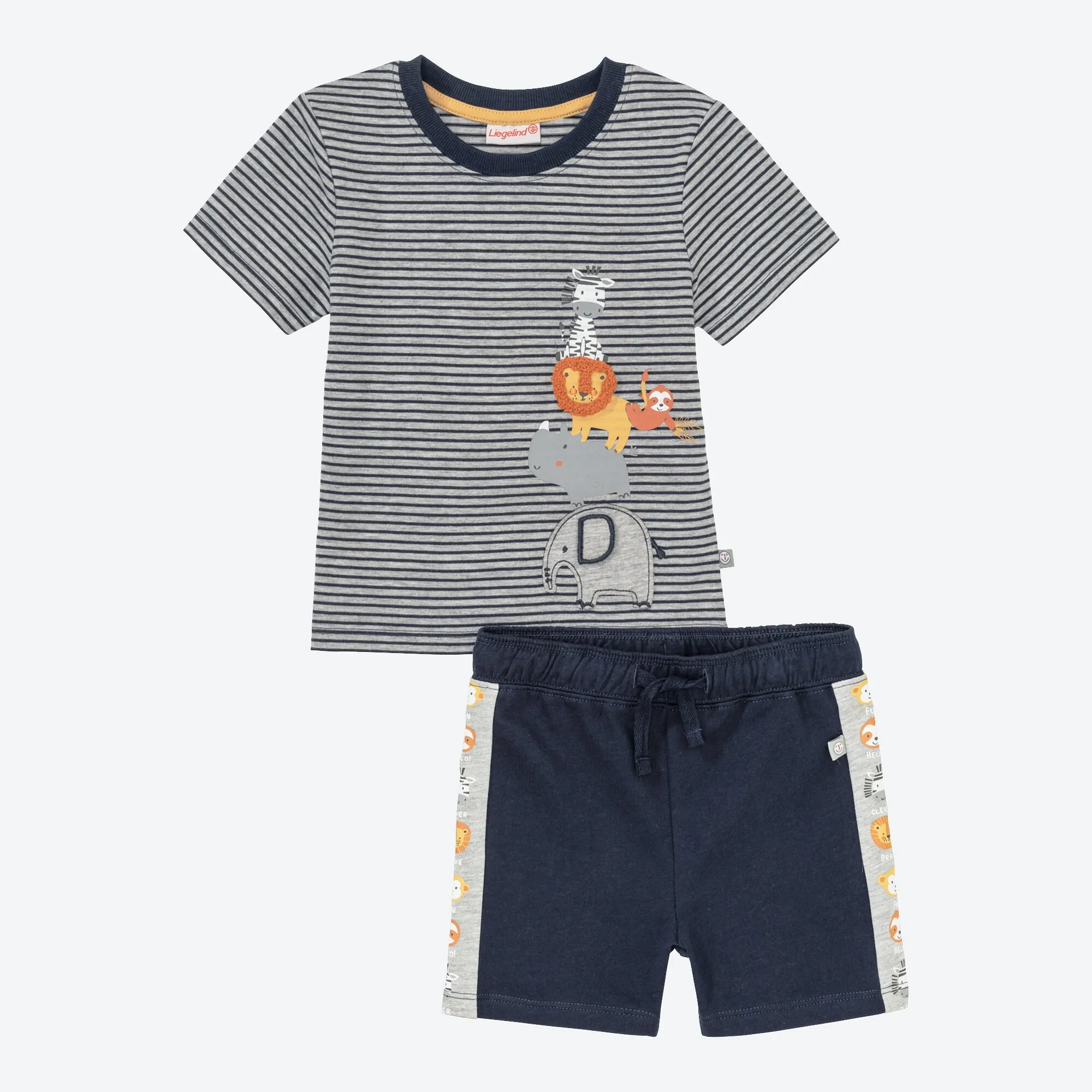 Baby-Jungen-Set mit Tier-Applikationen, 2-teilig