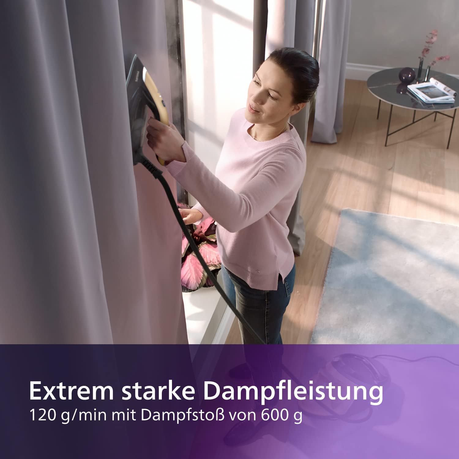Philips PerfectCare Series 8000 Dampfbügelstation – 2700 W, Dampfstoß 700 g, Druck 8,5 bar, OptimalTEMP-Technologie, 1,8-Liter-Wasserbehälter, schwarz/golden (PSG8140/80)