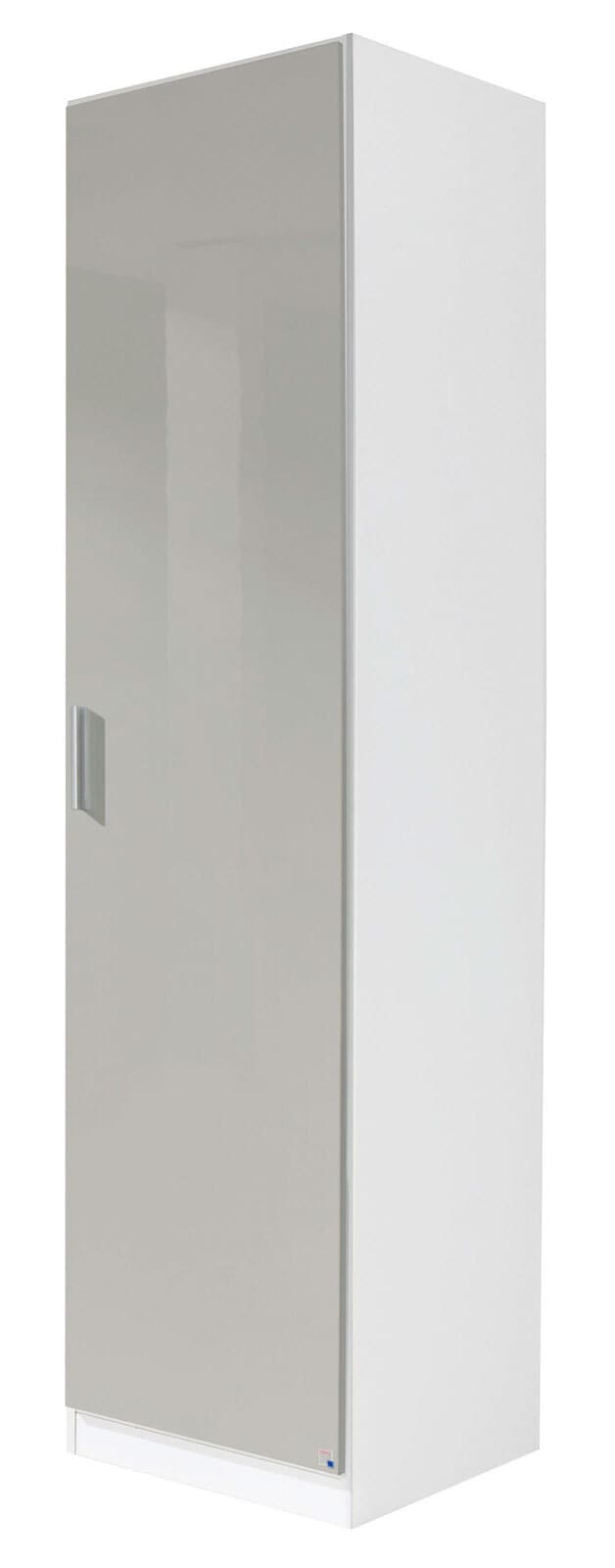Kleiderschrank CELLE 1-türig Alpinweiß/HG grau