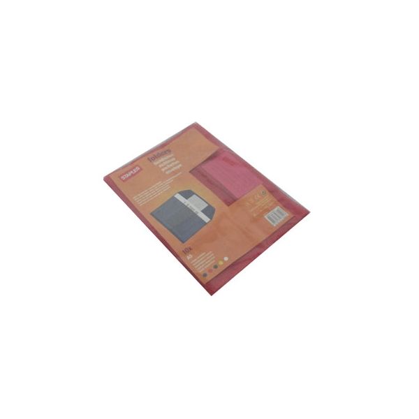 Classificador Plástico Transparente c/ Ferragem Vermelho Pack 10 Un.