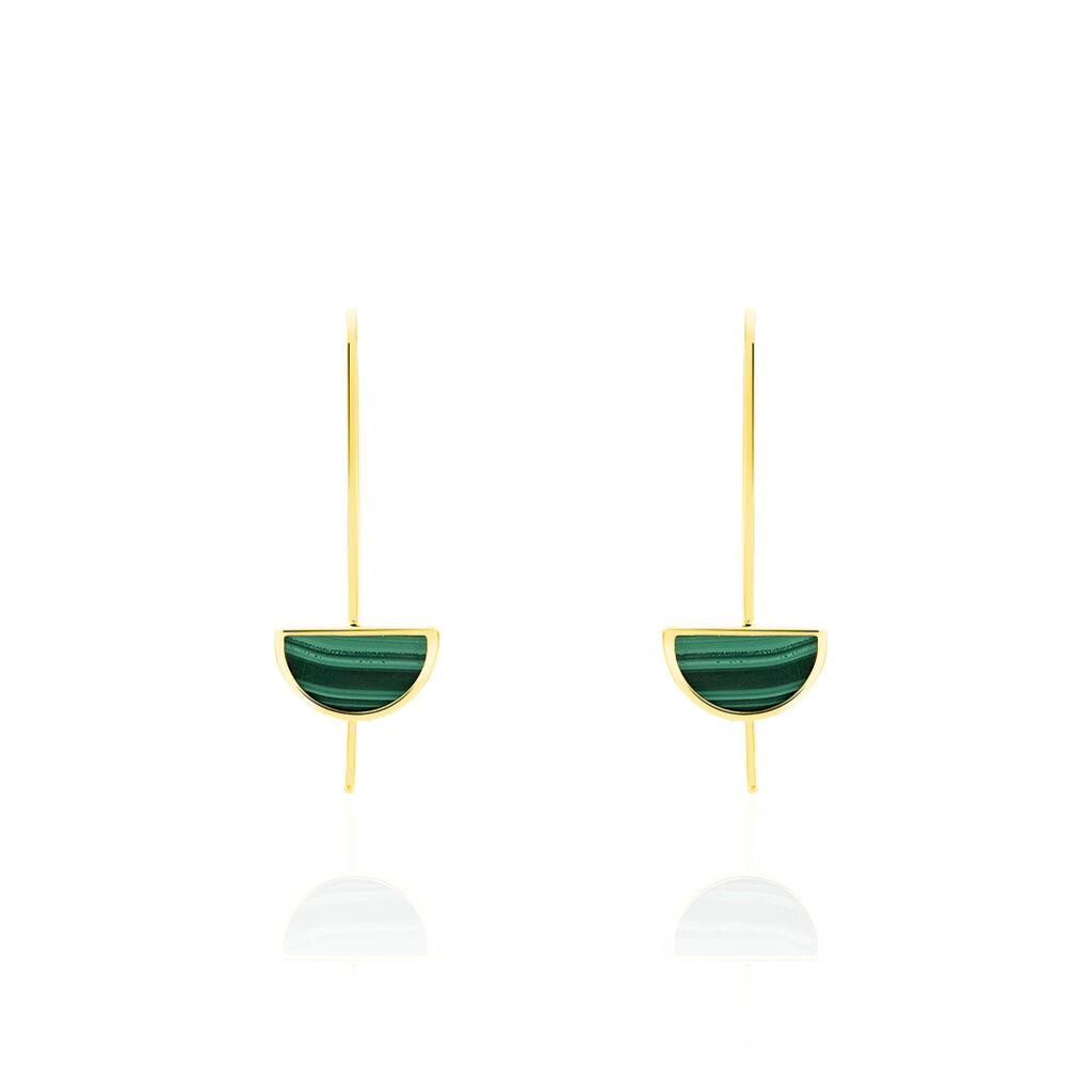 Boucles D'oreilles Pendantes Florica Or Jaune Malachite
