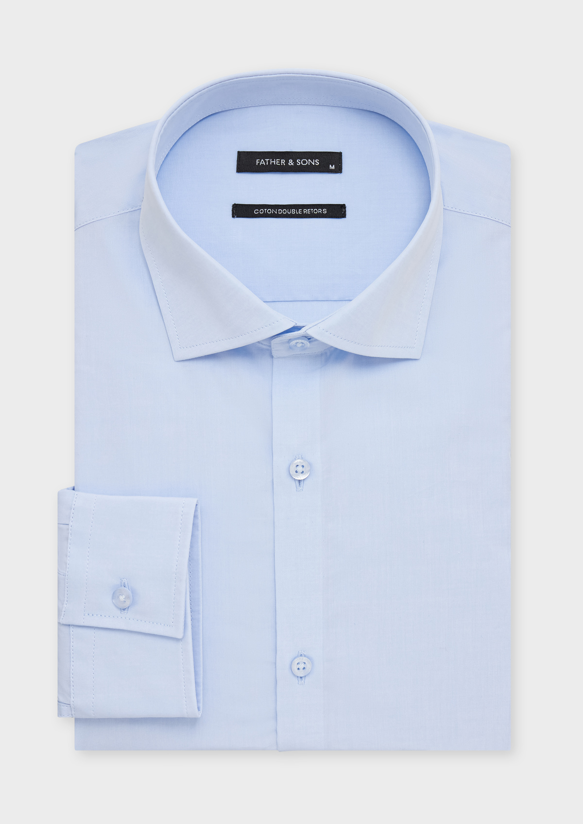 Chemise habillée Regular en popeline de coton uni bleu ciel
