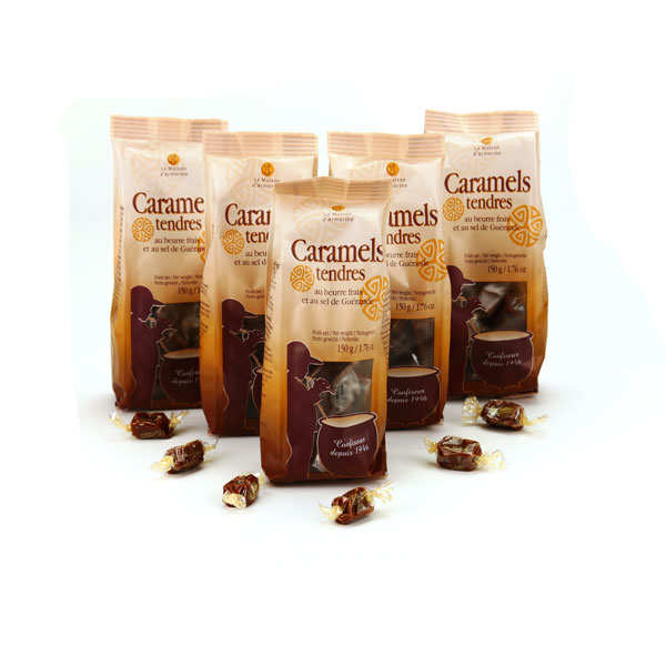 Lot de 5 sachets de caramels au beurre salé et au sel de Guérande