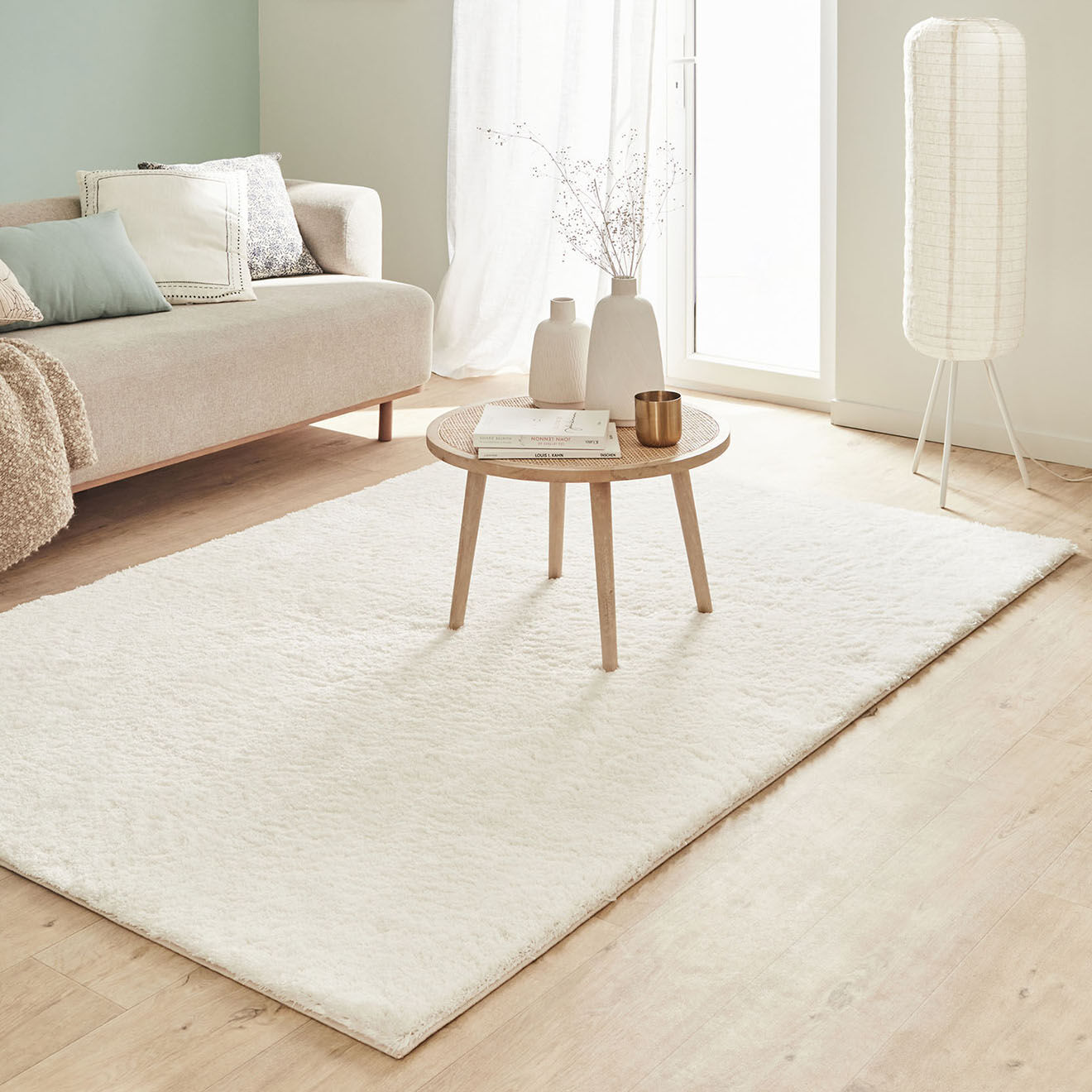 Nazar Rugs Tapis shaggy doux Oslo 902 blanc - 160x230 cm