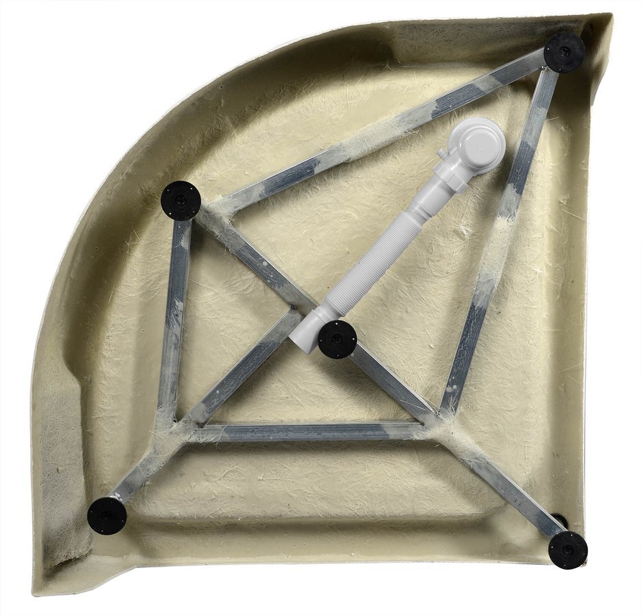 SCHADEMODEL: Aqualine Quadrant kwartronde douchebak 90x90cm wit