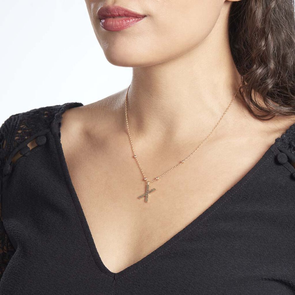 Collier Plaqué Or Jaune Lettra