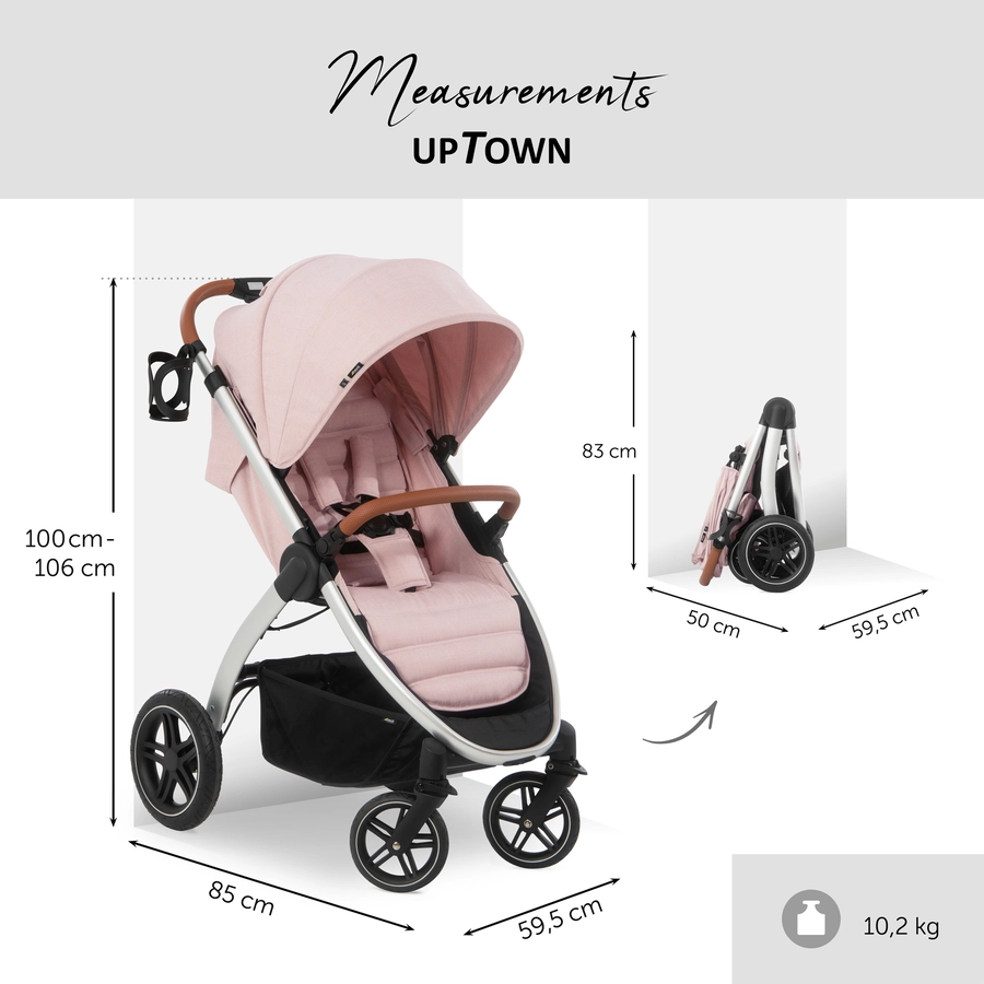 hauck Buggy Uptown Melange Rose