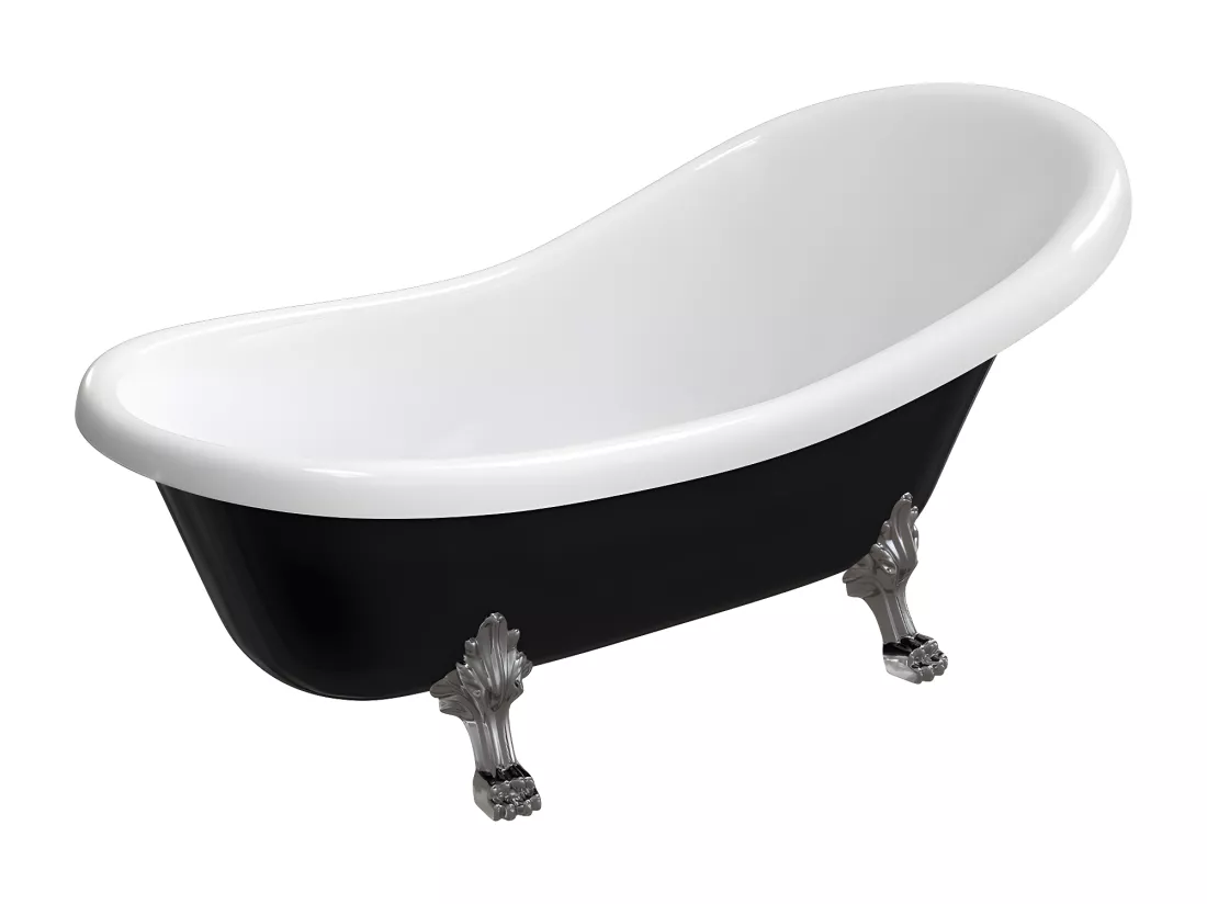 baignoire îlot OMNIRES ATENA M+ 175X82 CM couleur : blanc/noir finition : brillant