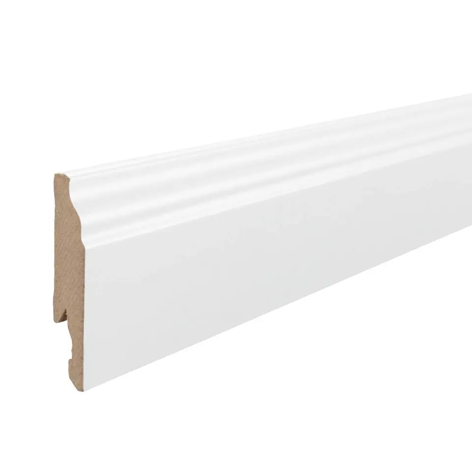 MDF plint - wit frans - 240x1,4x7,5 cm