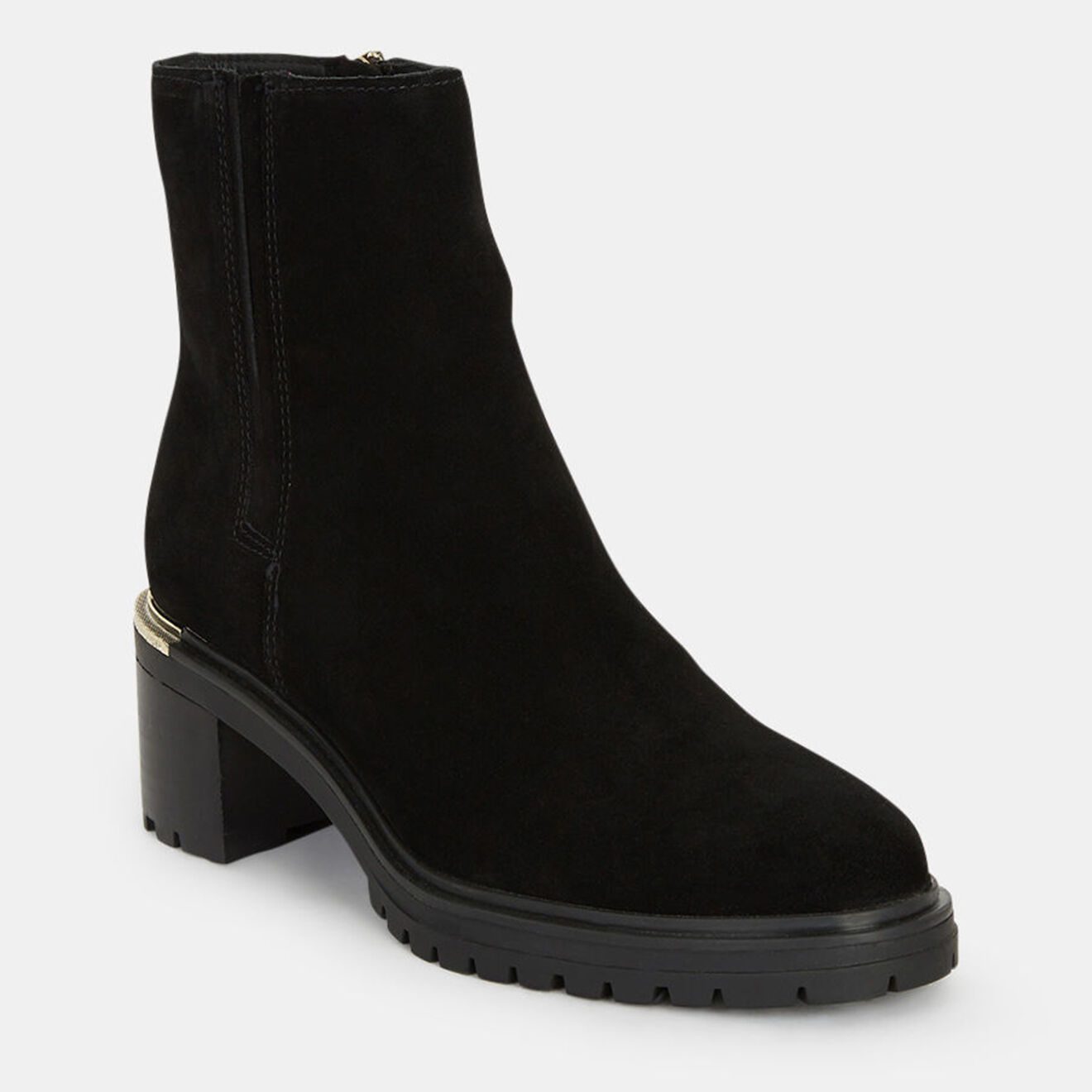 Tommy Hilfiger Bottines en Velours de Cuir Tl noires - Talon 6,5 cm