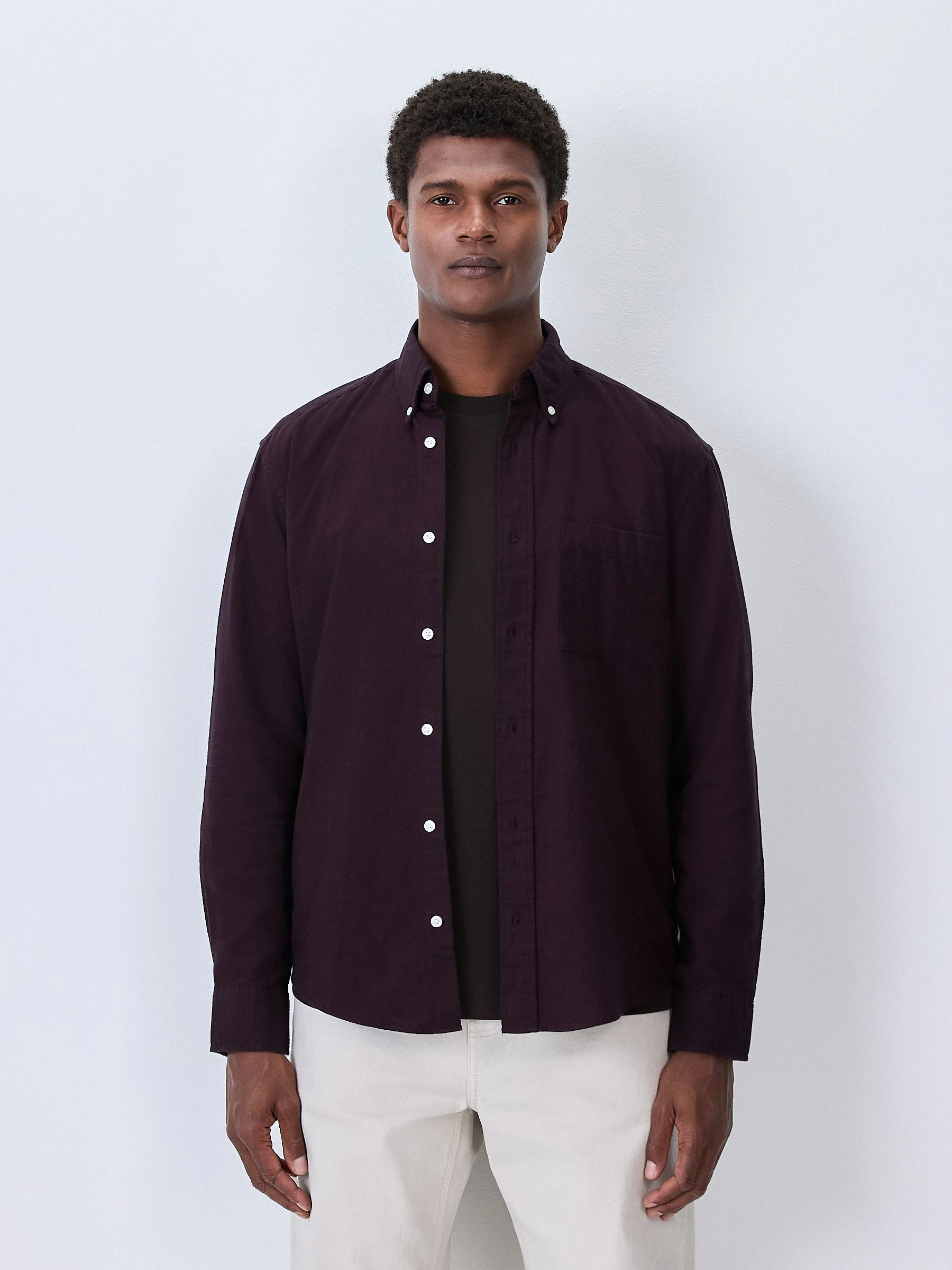 Paars - Soft Touch Oxford Long Sleeve Shirt