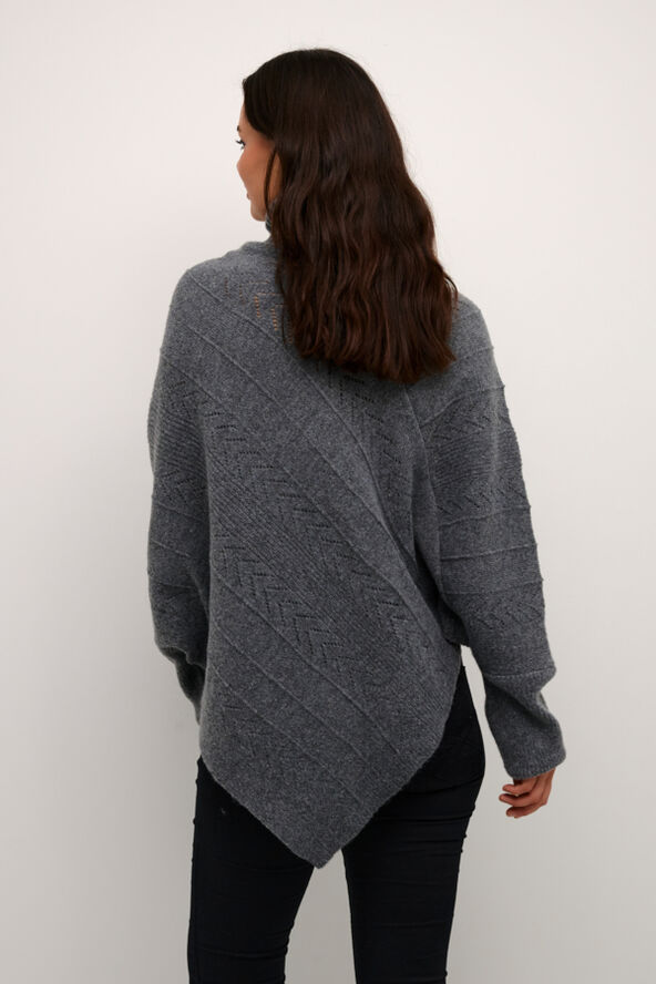 Cream CRHoliday Turtelneck Poncho Asphalt melange