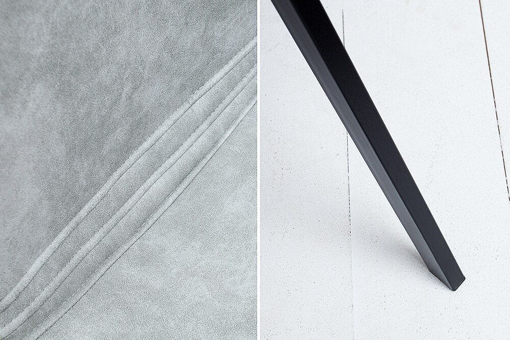 riess-ambiente Stuhl AMSTERDAM CHAIR - Retro stone grau Designklassiker pflegeleicht Esszimmer