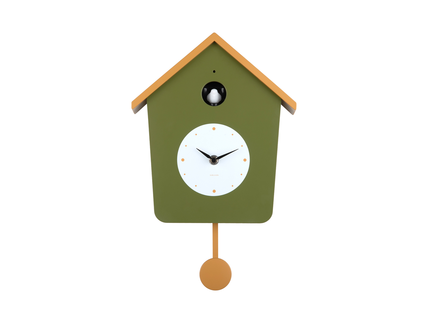 Wandklok Cuckoo Light - Legergroen & okergeel