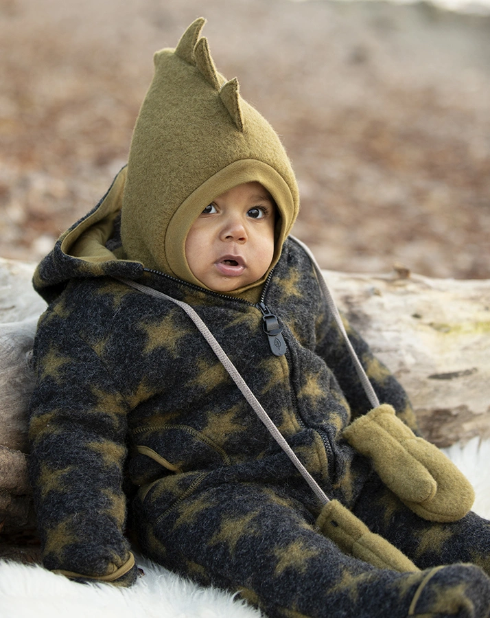 Fleece-Schlupfmütze WALK DRAGON mit Wolle in schilf