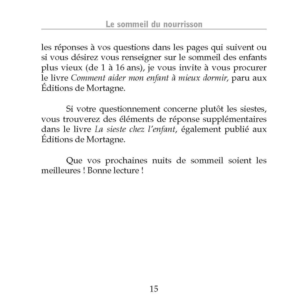 Prologue Le Sommeil du Nourisson - 2e Édition - Brigitte Langevin