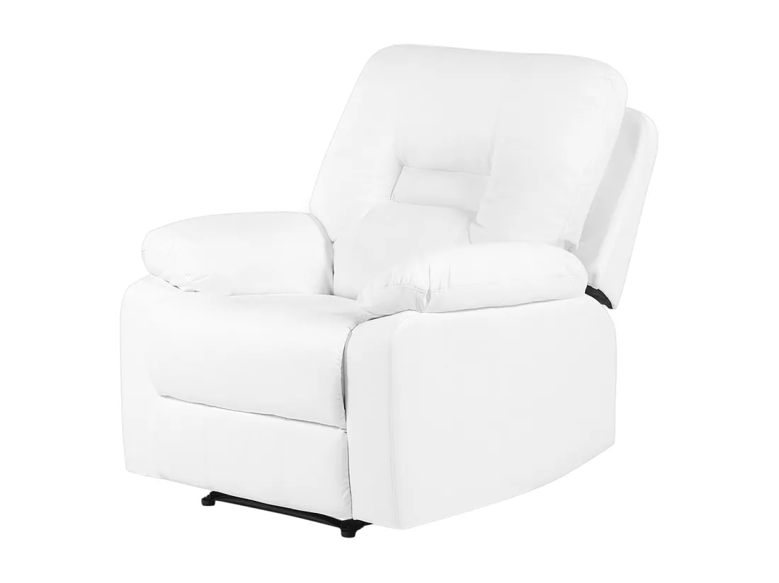 Ensemble canapés et fauteuil en cuir PU blanc 6 places BERGEN