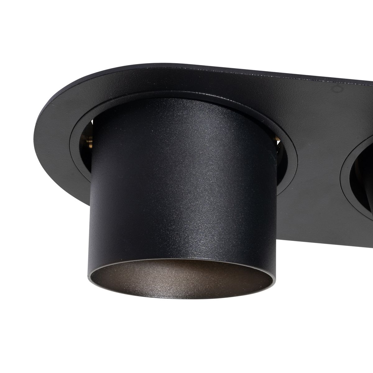 Set van 6 inbouwspots zwart GU10 70mm kantelbaar 2-lichts - Installa