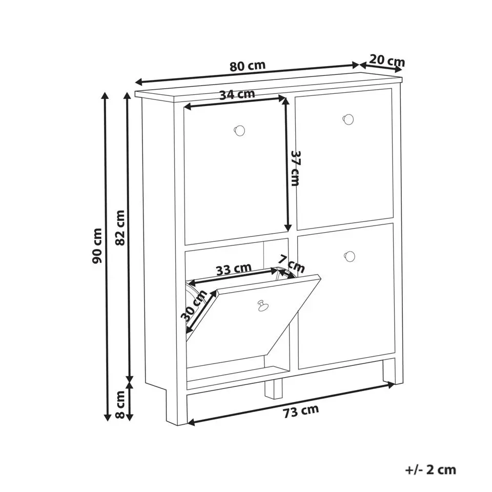 GIBSON - Schoenenkast 4 vakken - Wit - MDF