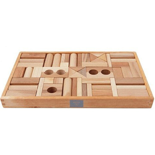 Wooden story stapelblokken - naturel - 54 st