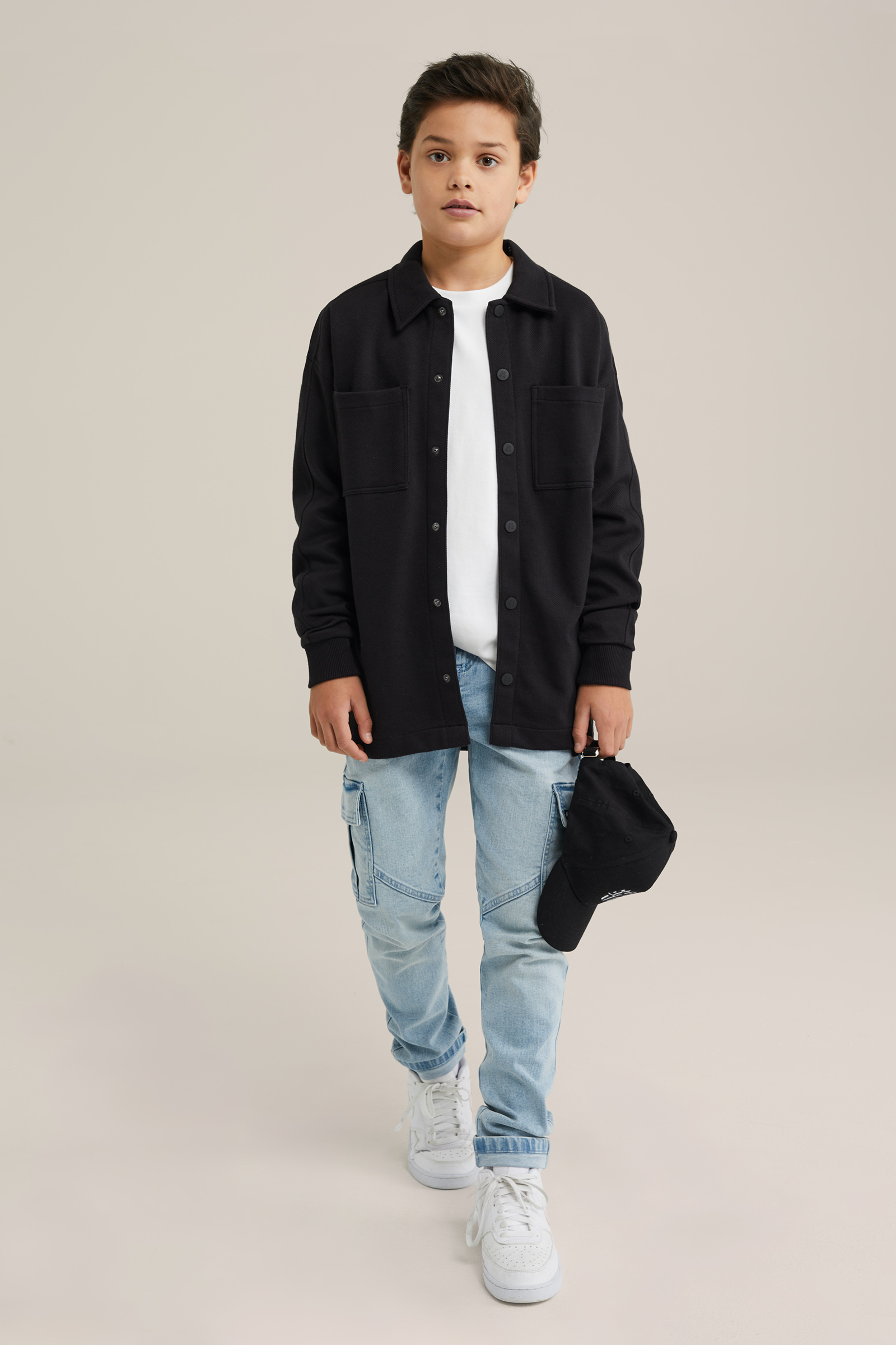 Jongens vest met structuur WE Fashion Zwart