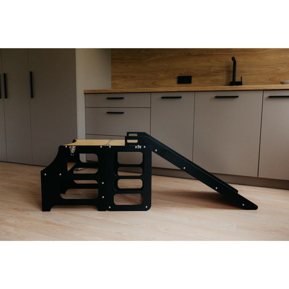 Køb Duck Woodworks Læringstårn m. Rutsjebane Black