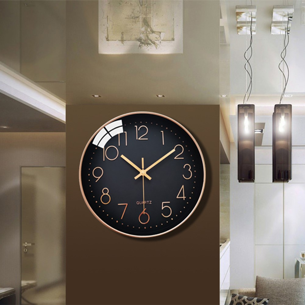 Wanduhr mit integrierter Mini WiFi IP Kamera Full HD 1080p mit Akku (2800mAh)   Micro SD Kartenslot (iOS/Android) - Bronze