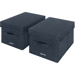 Boîte de rangement en tissu, taille L, set de 2, gris