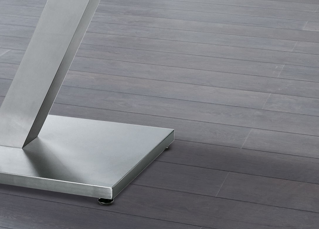 MONDO Esstisch SETA 160-250 x 90 cm Edelstahl/Glas grau
