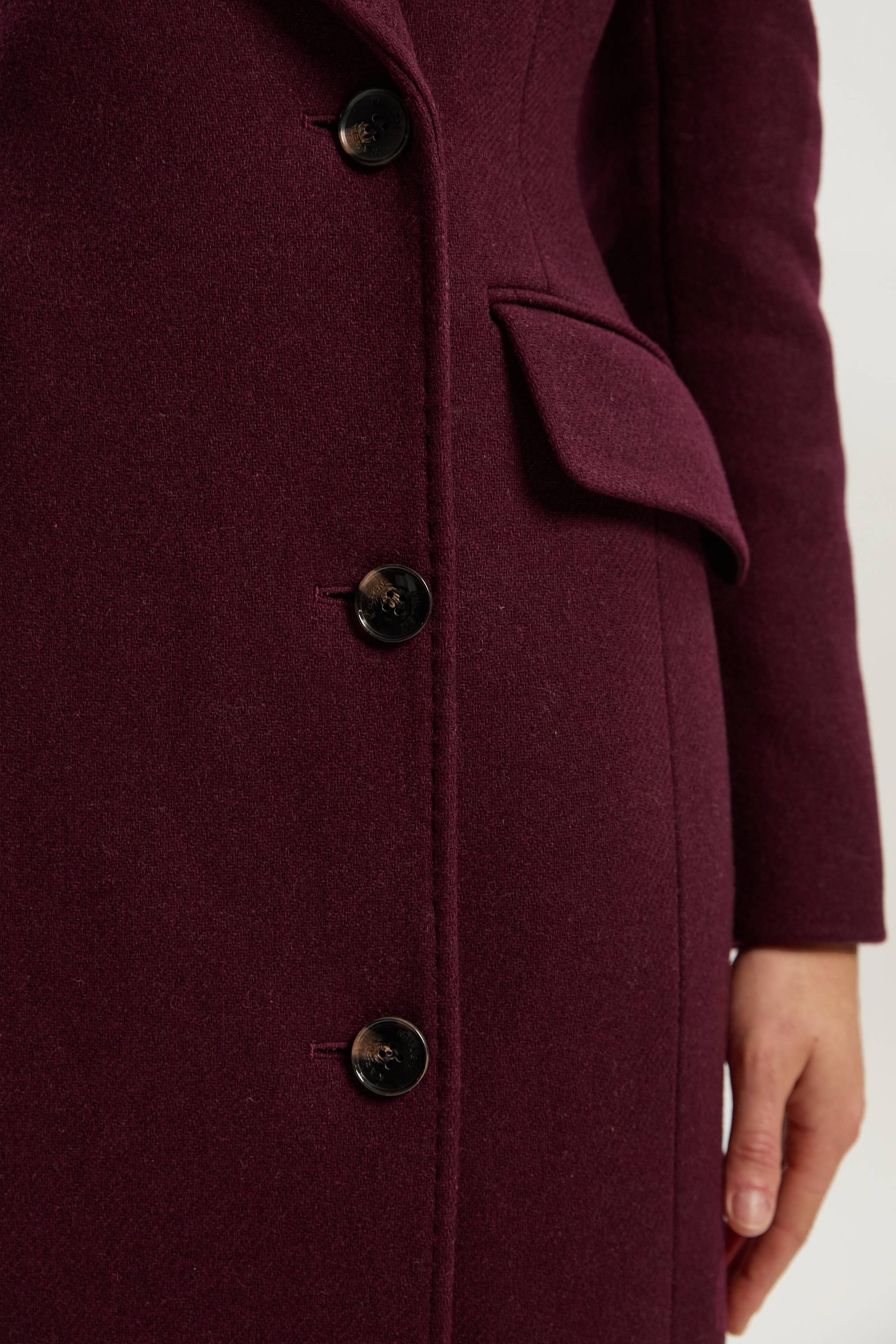 KarenMillen Manteau Maxi Ajusté en Mélange de Laine