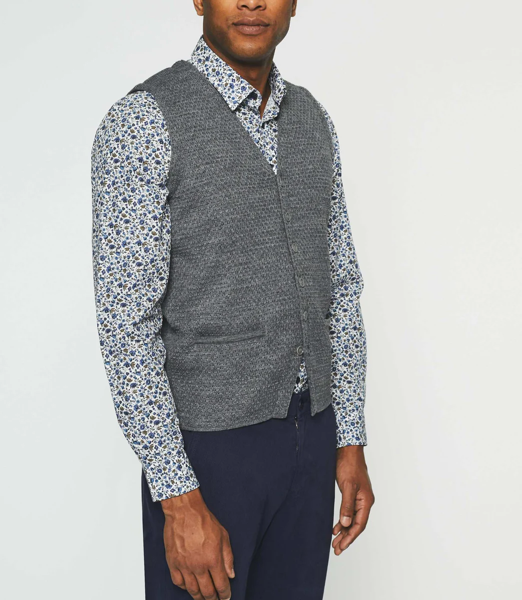 Gilet casual sans manches gris BIAGO