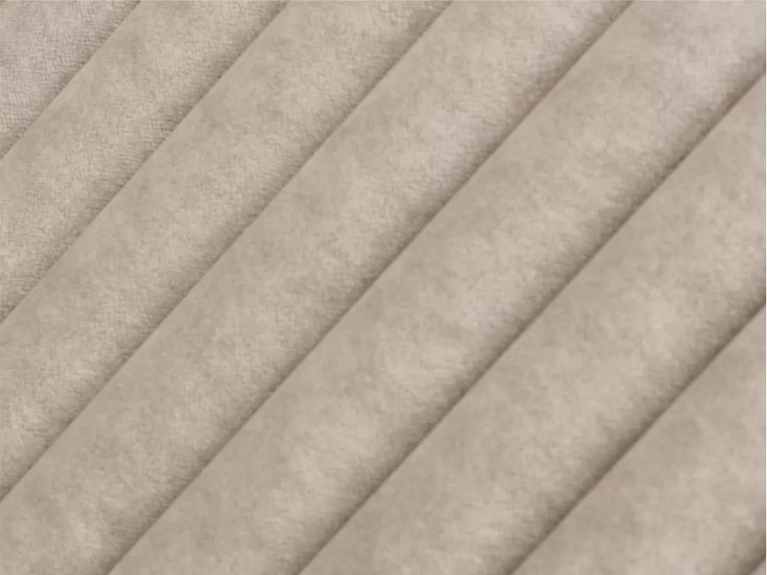 Lit coffre 120 x 190 cm avec tête de lit coutures verticales - Tissu - Taupe - SARAH II